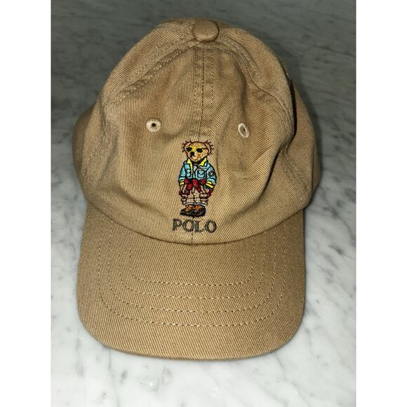 Polo by Ralph Lauren Tan Kids Hat with Bear Embroidery - Picture 2 of 6